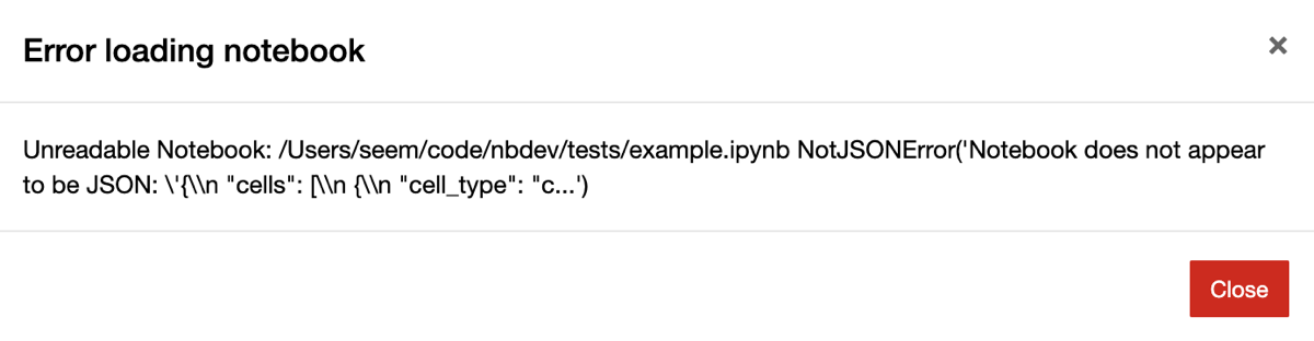 Jupyter notebook error: 'Error loading notebook: Unreadable Notebook...'
